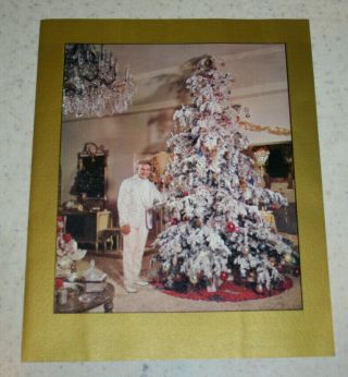 Large Vintage 1962 Liberace Christmas Card Color Photo By Bob Plunkett