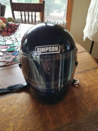 Simpson Model 61 Snell 1981 Black 7 1/4 Vtg Racing Helmet