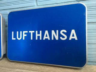 Vintage Lufthansa Metal Sign Airport Man Cave German Airlines 12 " X 8 " 30 X 20cm