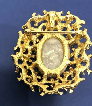 Panetta designer amethyst crystal and goldtone brooch pendant 3