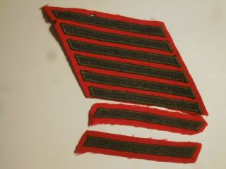 Vintage Wwii Us Marine Corps Service Stripes Wool On Red Wool Type Felt