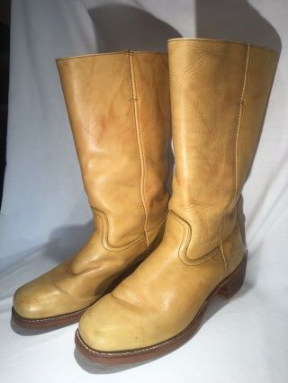 Vintage Frye Mens Campus Riding Boots / Banana Leather Boots Us Size 13 $398