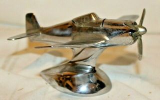 Vintage Wwii Grumman F6f Hellcat Airplane Chrome Metal Cigarette Lighter