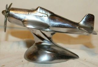 Vintage WWII Grumman F6F Hellcat AIRPLANE CHROME METAL CIGARETTE LIGHTER 4