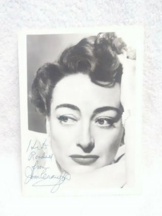 Vintage Joan Crawford Signed Photo