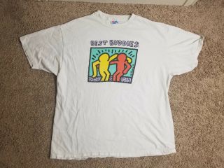 Vintage Keith Haring Best Buddies T - Shirt 1989 Single Stitched Size XL - 80s 2