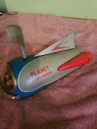 Planet Explorer Space Ship,  Japan (masudaya) Vintage Tin Toy 1950s