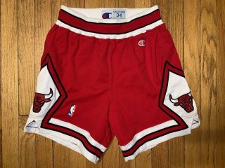 Vintage Chicago Bulls Authentic Basketball Shorts Jordan Sz 34