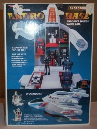 Vintage 1985 Blue - Box Andro Base Space Shuttle Carry Case Go - Bots Transformers