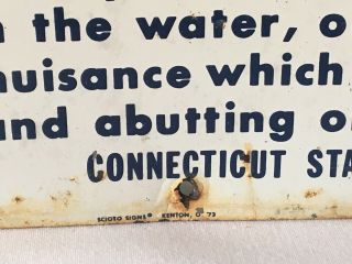 PORCELAIN SIGN VINTAGE PUBLIC WATER SUPPLY CONNECTICUT 8 X 12 Health Department 5