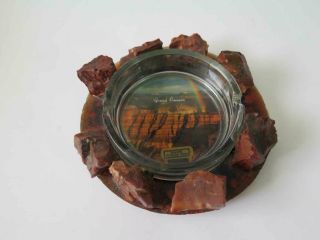 Vintage Ashtray Petrified Wood Souvenir From Grand Canyon