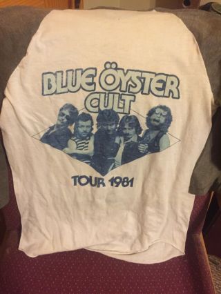 Vintage 1981 Blue Oyster Cult Rock Concert Tour T Shirt Size M Baseball Jersey