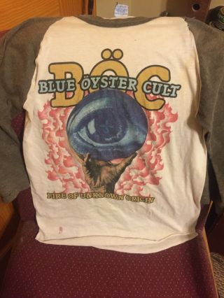 Vintage 1981 Blue Oyster Cult Rock Concert Tour T Shirt size M Baseball Jersey 2