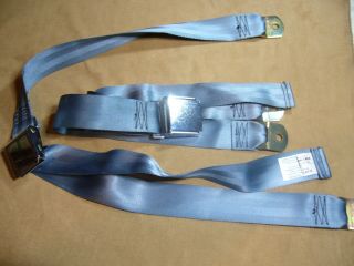 Vintage 1959 - 60 Corvette Safety Belts - Frost Blue - Beam 