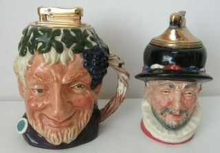 Vintage Rare Derivatives Beefeater And Bacchus Table Lighters Royal Doulton