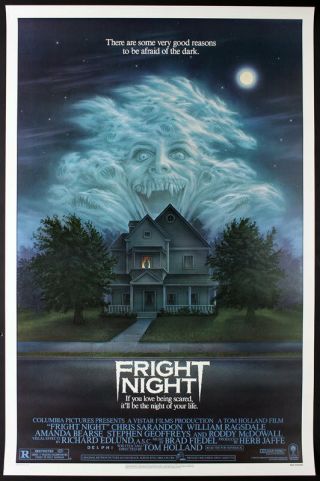 Fright Night Rare 1985 Rolled One Sheet Movie Poster 27x41 Horror Sharp