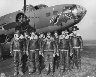 Crew Of The Boeing B - 17 Fortress Man - O - War 8 " X 10 " World War Ii Photo Picture 34