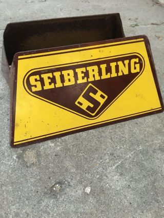 Vintage SEIBERLING TIRE Metal Sign Display Auto Gas Oil Pre 1930 2