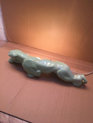 1 - Vintage Panther - 19 In.  Tv Lamp - Mid Century,  Lime Green