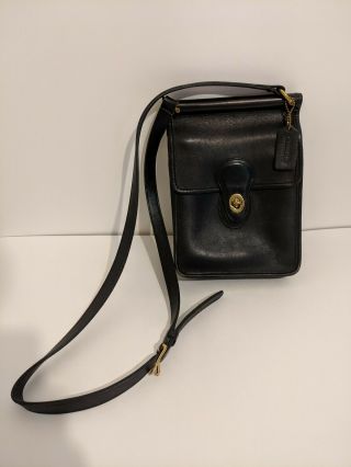 Vintage Coach 9930 Murphy Willis Black Leather Crossbody Shoulder Bag - Usa Made