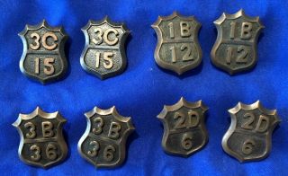 4 Pennsylvania State Police Vintage,  Authentic,  Worn Collar Ornaments 1938 - 1965