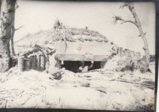 Wwii Snapshot Photo Gi In Captured Japanese Pillbox Bunker 1943 Pto 8