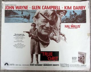 Vintage 1969 True Grit Movie Poster John Wayne,  Glen Campbell Rare