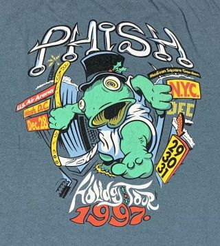 Vtg 1997 Phish Holiday Shows Tour Concert Shirt Sz Xl Rare Htf Rock Band Tee