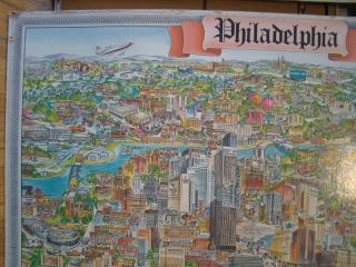 Vintage Philadelphia cartoons map 1977 by Cindy Delpart; Tom Dodds; Archar Inc. 3