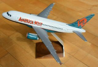 Vintage 1/100 Scale Pacmin America West Airbus A318 Desktop Airplane Model