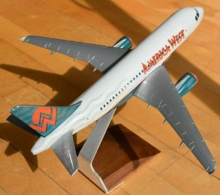 Vintage 1/100 Scale PacMin America West Airbus A318 Desktop Airplane Model 3