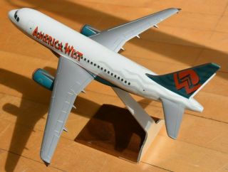 Vintage 1/100 Scale PacMin America West Airbus A318 Desktop Airplane Model 6