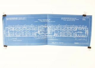 C&nw Odin & Viking Parlor Observation Car Diagram 1936 Vintage Blueprint 22 "