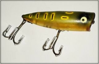 Rare Color Heddon 9540 Chugger Spook Bullfrog,  Clear Belly,  Yellow Scales