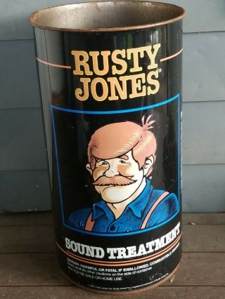 Vintage 1986 Rusty Jones Metal Drum Sound Treatment Metal Can