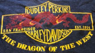 Rare Medium Vintage 1981 Dudley Perkins Harley Davidson Biker Shirt