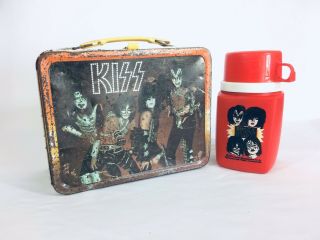 1977 Vintage Kiss Lunch Box Lunchbox With Thermos