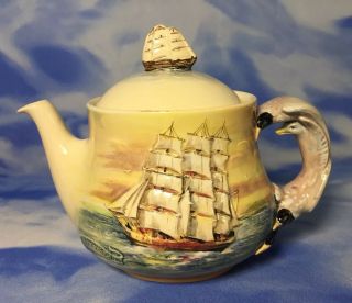 Rare Vintage Royal Doulton Famous Ships Cutty Sark Nautical Teapot Evc