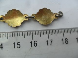 Vintage jewellery Norway Norwegian silver gilt enamel floral flower bracelet 7