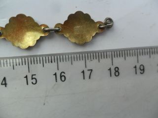Vintage jewellery Norway Norwegian silver gilt enamel floral flower bracelet 8