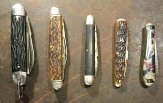 5 Vintage Pocket Knives - Colonial/Kutmaster/MillerBros/Winchester/Imperial 2