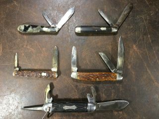 5 Vintage Pocket Knives - Colonial/Kutmaster/MillerBros/Winchester/Imperial 3