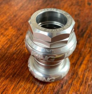 Vintage 1 Inch Threaded Chris King Headset Silver Grip Nut 1” Quill W/ Race