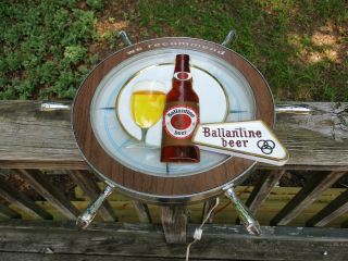 Vintage Ballantine Beer Advertising Sign Light 20 " Nautical Ship Wheel P - 700 - B