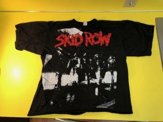Vintage Orignal 1990 Skid Row T Shirt Making A Mess Of The Us 1990 Tour Concert