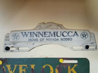 Winnemucca Nevada Texaco Greyhound Vintage License Plate Topper