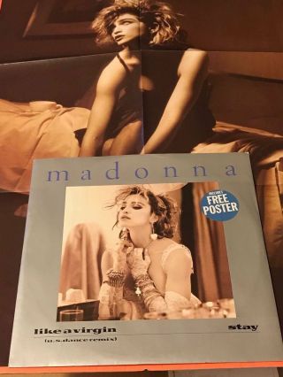 Madonna Like A Virgin Uk 12 W/ Poster Original1984 Rare