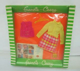 Nrfb Vintage Barbie 1969 Francie 1224 " Vested Interest " Outfit Teen Fashion