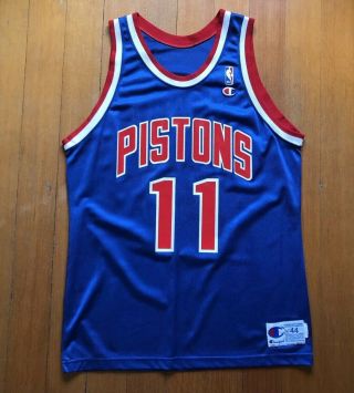 Isiah Thomas Champion Detroit Pistons Vintage 90s Authentic Jersey Size 44 Large