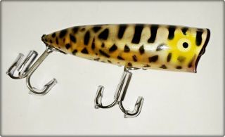 Rare Color Heddon 9540 Chugger Spook White Coachdog,  Clear Belly,  Yellow Eyes